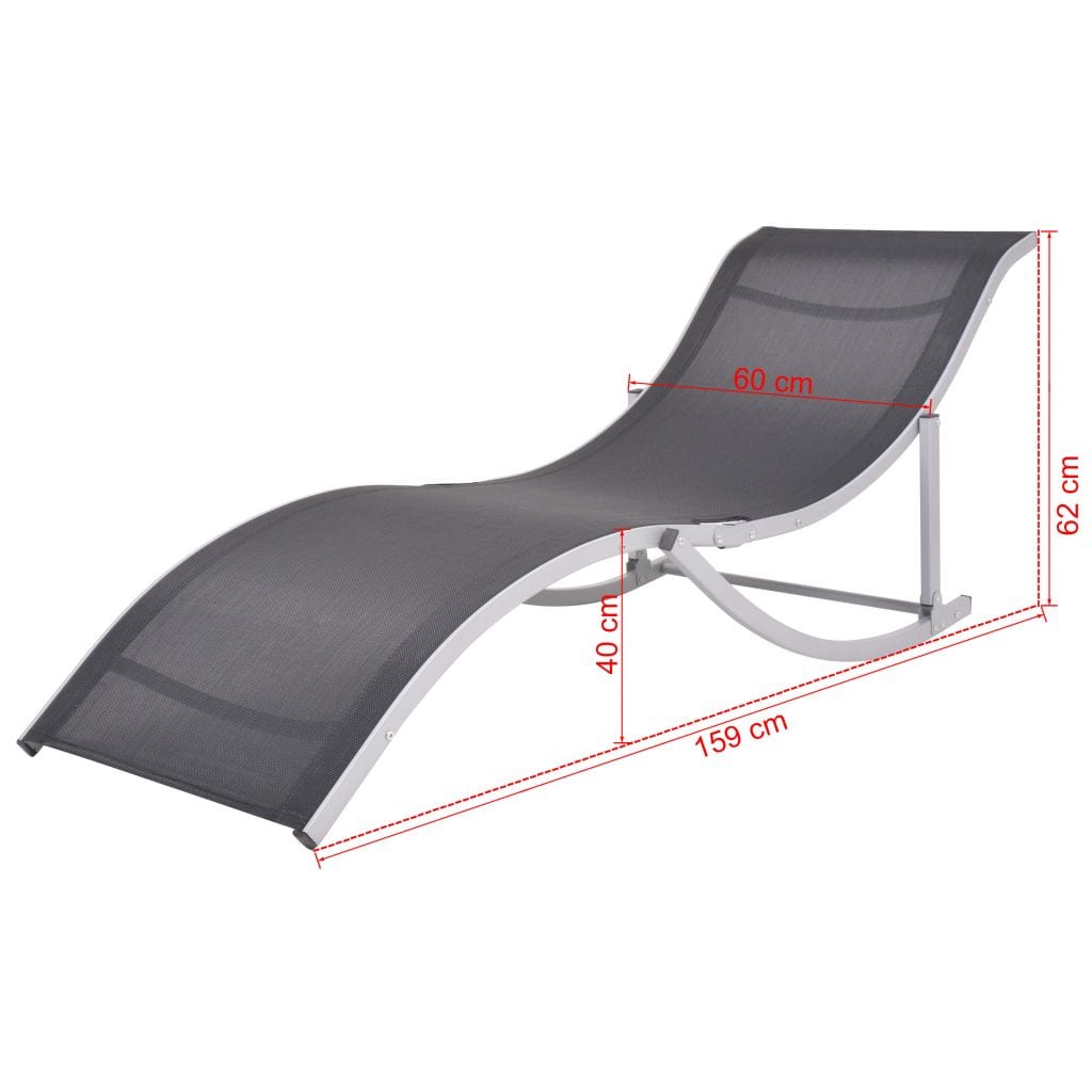 vidaXL Folding Sun Loungers 2 pcs Aluminium And Textilene | SKU: 43654 | Barcode: 8718475566502