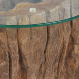 vidaXL Coffee Table Teak Glass 50x40 cm | SKU: 245069 | Barcode: 8718475568322