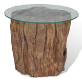 vidaXL Coffee Table Teak Glass 50x40 cm | SKU: 245069 | Barcode: 8718475568322