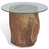 vidaXL Coffee Table Teak Glass 50x40 cm | SKU: 245069 | Barcode: 8718475568322