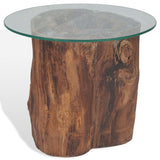 vidaXL Coffee Table Teak Glass 50x40 cm | SKU: 245069 | Barcode: 8718475568322