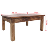 vidaXL Coffee Table Solid Reclaimed Wood 98x73x45 cm | SKU: 244493 | Barcode: 8718475569022