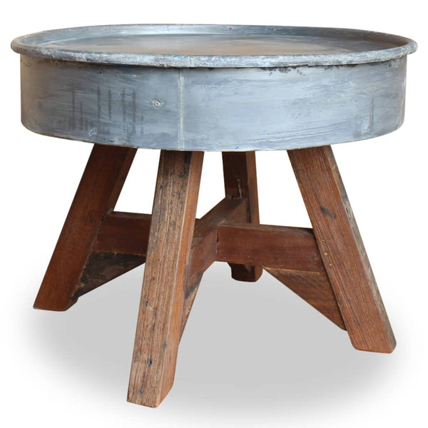 vidaXL Coffee Table Solid Reclaimed Wood 60x45 cm Silver | SKU: 244511 | Barcode: 8718475569206