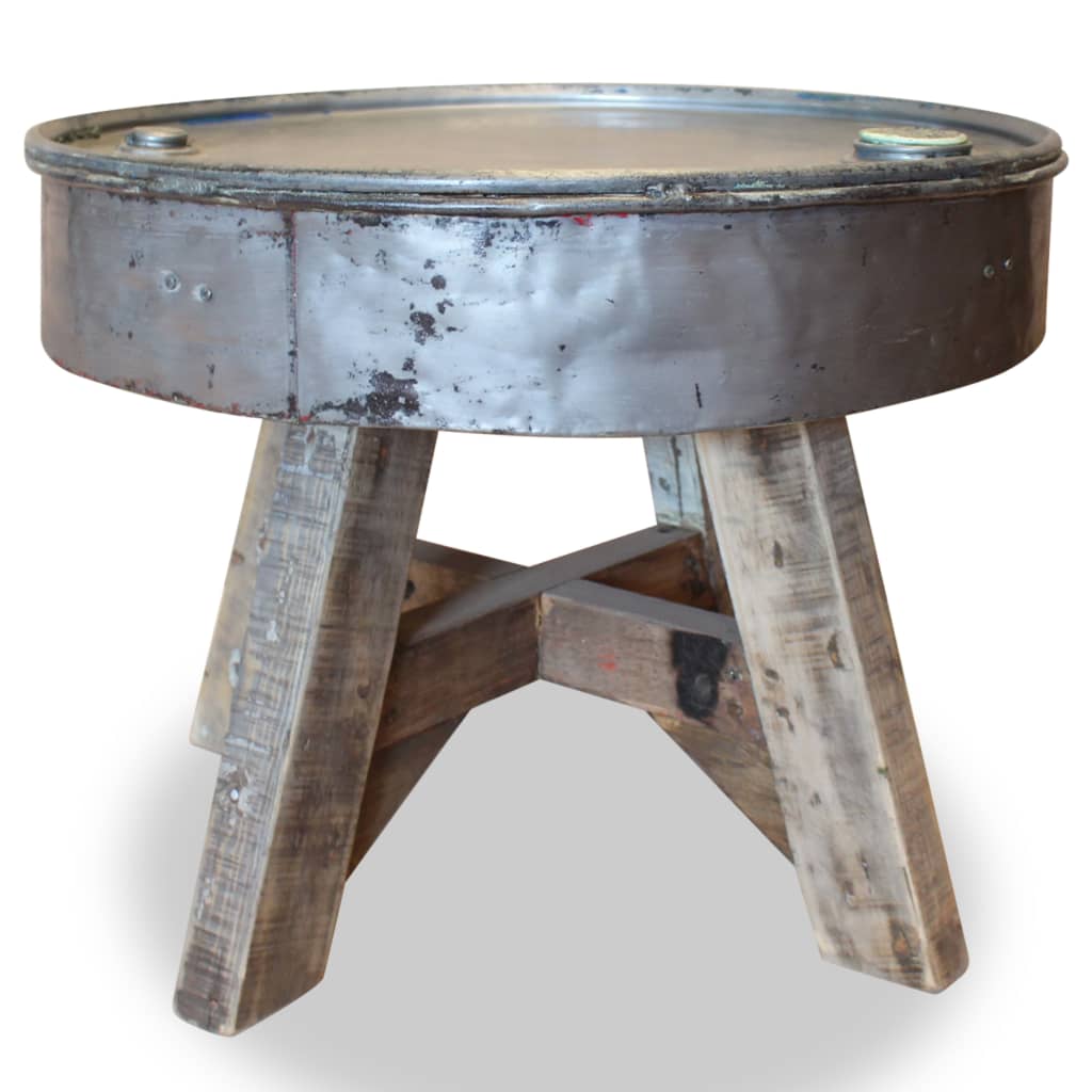 vidaXL Coffee Table Solid Reclaimed Wood 60x45 cm Silver | SKU: 244511 | Barcode: 8718475569206