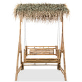 vidaXL 2-Seater Swing Bench With Palm Leaves Bamboo 202 cm | SKU: 43712 | Barcode: 8718475576785