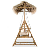 vidaXL 2-Seater Swing Bench With Palm Leaves Bamboo 202 cm | SKU: 43712 | Barcode: 8718475576785