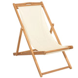 vidaXL Deck Chair Teak 56x105x96 cm Cream | SKU: 43802 | Barcode: 8718475580966