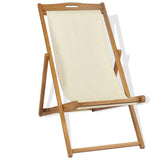 vidaXL Deck Chair Teak 56x105x96 cm Cream | SKU: 43802 | Barcode: 8718475580966