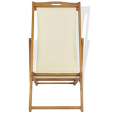 vidaXL Deck Chair Teak 56x105x96 cm Cream | SKU: 43802 | Barcode: 8718475580966