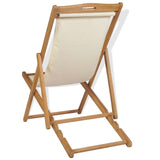 vidaXL Deck Chair Teak 56x105x96 cm Cream | SKU: 43802 | Barcode: 8718475580966