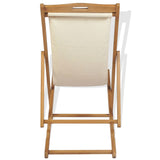 vidaXL Deck Chair Teak 56x105x96 cm Cream | SKU: 43802 | Barcode: 8718475580966