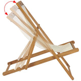 vidaXL Deck Chair Teak 56x105x96 cm Cream | SKU: 43802 | Barcode: 8718475580966