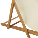 vidaXL Deck Chair Teak 56x105x96 cm Cream | SKU: 43802 | Barcode: 8718475580966