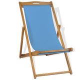 vidaXL Deck Chair Teak 56x105x96 cm Blue | SKU: 43803 | Barcode: 8718475580973