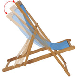 vidaXL Deck Chair Teak 56x105x96 cm Blue | SKU: 43803 | Barcode: 8718475580973