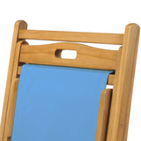 vidaXL Deck Chair Teak 56x105x96 cm Blue | SKU: 43803 | Barcode: 8718475580973