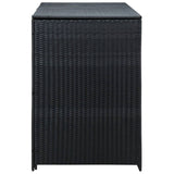 vidaXL Double Wheelie Bin Shed Poly Rattan Black 148x80x111 cm | SKU: 43887 | Barcode: 8718475592891