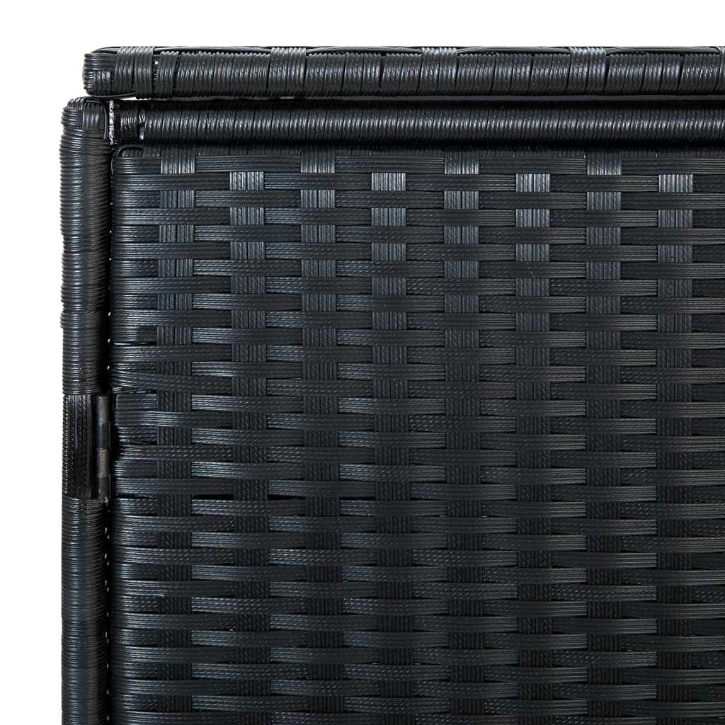 vidaXL Double Wheelie Bin Shed Poly Rattan Black 148x80x111 cm | SKU: 43887 | Barcode: 8718475592891