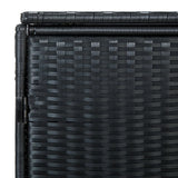 vidaXL Double Wheelie Bin Shed Poly Rattan Black 148x80x111 cm | SKU: 43887 | Barcode: 8718475592891