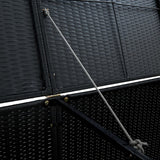 vidaXL Double Wheelie Bin Shed Poly Rattan Black 148x80x111 cm | SKU: 43887 | Barcode: 8718475592891