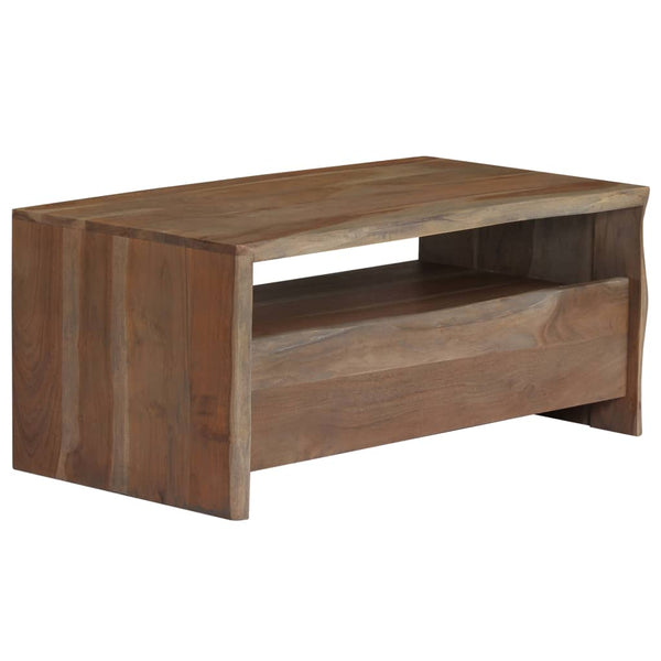 vidaXL Coffee Table Solid Acacia Wood Live Edges 90x50x40 cm Grey | SKU: 246127 | Barcode: 8718475603894