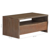 vidaXL Coffee Table Solid Acacia Wood Live Edges 90x50x40 cm Grey | SKU: 246127 | Barcode: 8718475603894