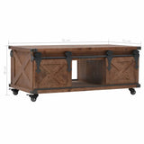 vidaXL Coffee Table Solid Fir Wood 91x51x38 cm Brown | SKU: 246119 | Barcode: 8718475606291