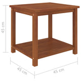 vidaXL Side Table Solid Acacia Wood 45x45x45 cm | SKU: 44128 | Barcode: 8718475609452