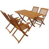 VidaXL Acacia Wood 5 Piece Folding Dining Set With Rectangular Table | SKU: 44056 | UPC: 8718475614333
