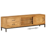 VidaXL Solid Mango Wood TV Cabinet, 140x30x40cm | SKU: 246786 | UPC: 8718475619352 | Weight: 26.85kg