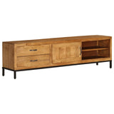 VidaXL Solid Mango Wood TV Cabinet, 140x30x40cm | SKU: 246786 | UPC: 8718475619352 | Weight: 26.85kg