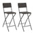 vidaXL Folding Bar Chairs 2 pcs HDPE And Steel Brown Rattan Look | SKU: 44558 | Barcode: 8718475623625