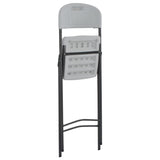 vidaXL Folding Bar Chairs 2 pcs HDPE And Steel White | SKU: 44561 | Barcode: 8718475623656