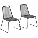 vidaXL Outdoor Chairs 2 pcs Poly Rattan Black | SKU: 44442 | Barcode: 8718475698104