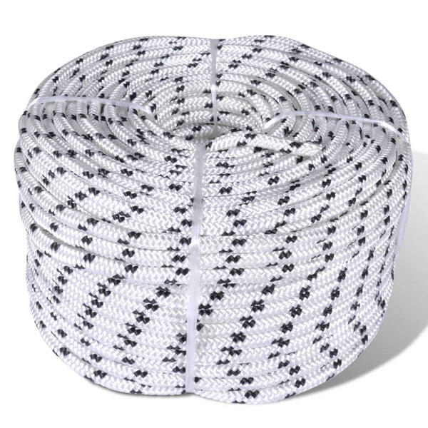vidaXL Braided Boat Rope Polyester 6 mm 500 m White | SKU: 143790 | Barcode: 8718475705123