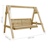 vidaXL Garden Swing Bench Impregnated Pinewood 205x150x157 cm | SKU: 45305 | Barcode: 8718475710639