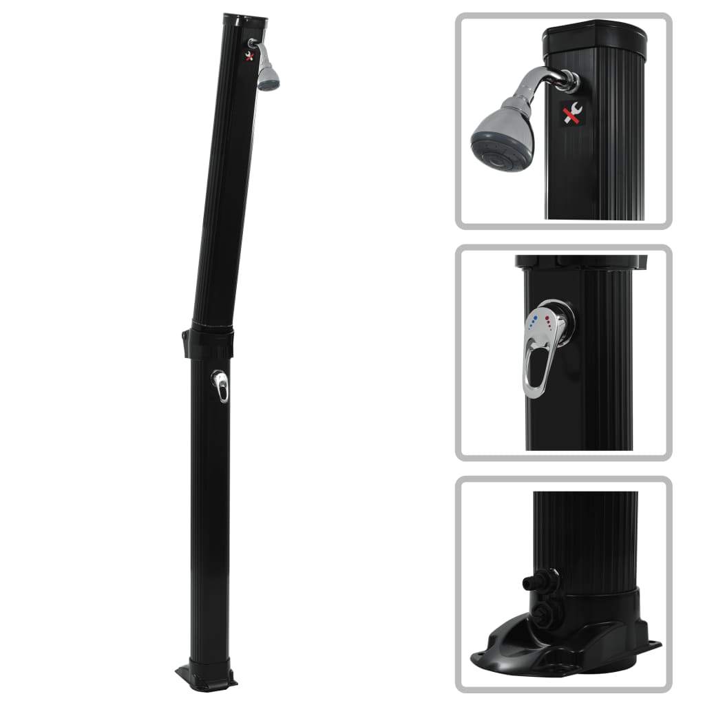 vidaXL Foldable Solar Shower Black 214 cm 23 L | SKU: 91719 | Barcode: 8718475719014