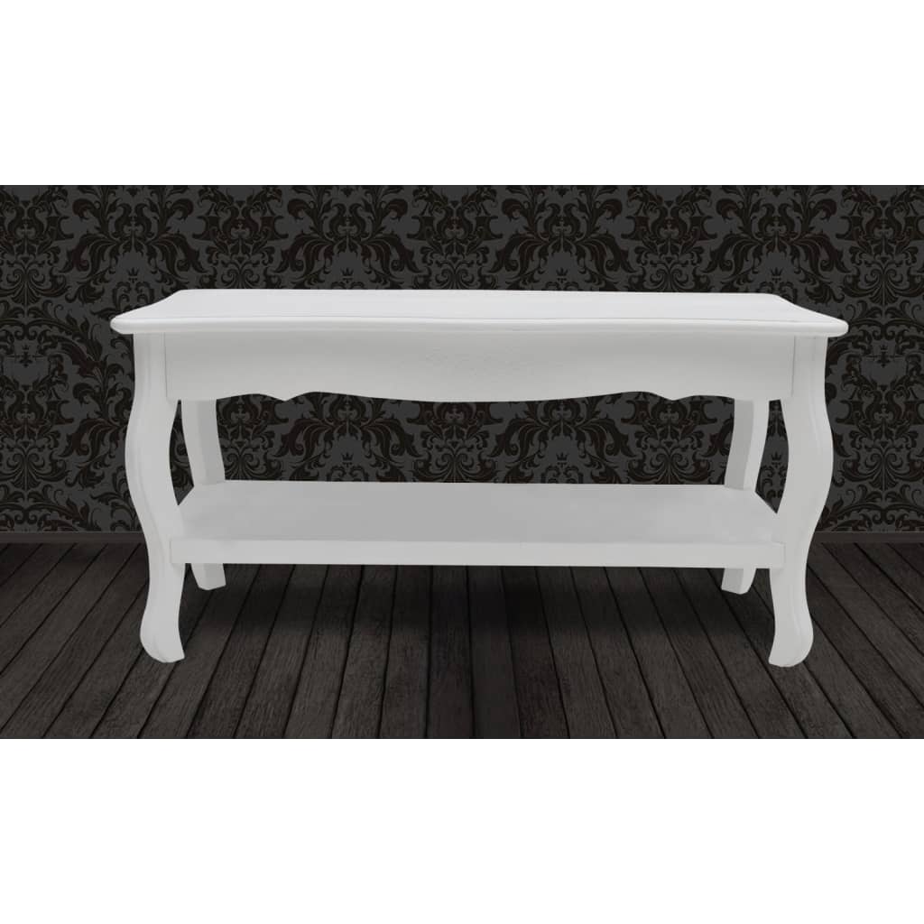 vidaXL Coffee Table 2 Tiers MDF White | SKU: 60629 | Barcode: 8718475830566