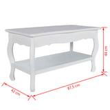 vidaXL Coffee Table 2 Tiers MDF White | SKU: 60629 | Barcode: 8718475830566