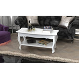 vidaXL Coffee Table 2 Tiers MDF White | SKU: 60629 | Barcode: 8718475830566