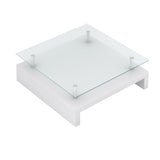 vidaXL Coffee Table With Glass Top White | SKU: 60697 | Barcode: 8718475832966