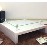 vidaXL Coffee Table With Glass Top White | SKU: 60697 | Barcode: 8718475832966