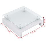 vidaXL Coffee Table With Glass Top White | SKU: 60697 | Barcode: 8718475832966