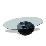 vidaXL Coffee Table With Oval Glass Top High Gloss Black | SKU: 240319 | Barcode: 8718475843085