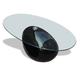 vidaXL Coffee Table With Oval Glass Top High Gloss Black | SKU: 240319 | Barcode: 8718475843085