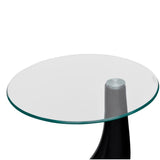vidaXL Coffee Table With Round Glass Top High Gloss Black | SKU: 240321 | Barcode: 8718475843108