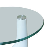 vidaXL Coffee Table 2 pcs With Round Glass Top High Gloss White | SKU: 240322 | Barcode: 8718475843115