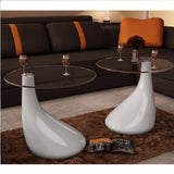 vidaXL Coffee Table 2 pcs With Round Glass Top High Gloss White | SKU: 240322 | Barcode: 8718475843115