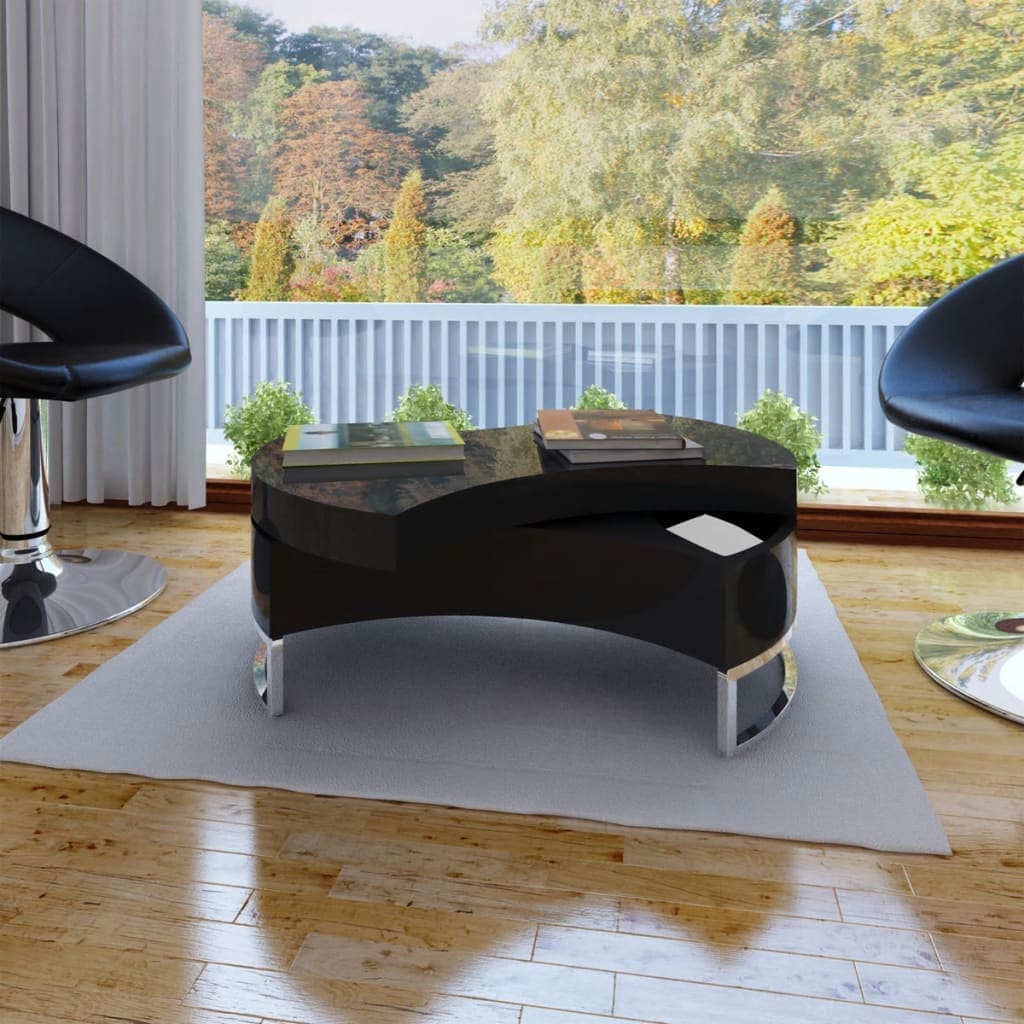 vidaXL Coffee Table Shape-Adjustable High Gloss Black | SKU: 240425 | Barcode: 8718475851950