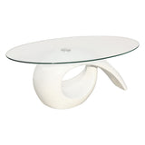 vidaXL Coffee Table With Oval Glass Top High Gloss White | SKU: 240431 | Barcode: 8718475852018